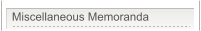 Miscellaneous Memoranda